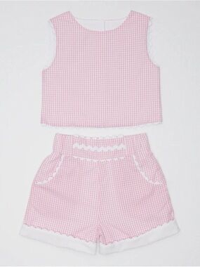💗 Tessa James -  Audrey Short Set in Pink Gingham - 4Y